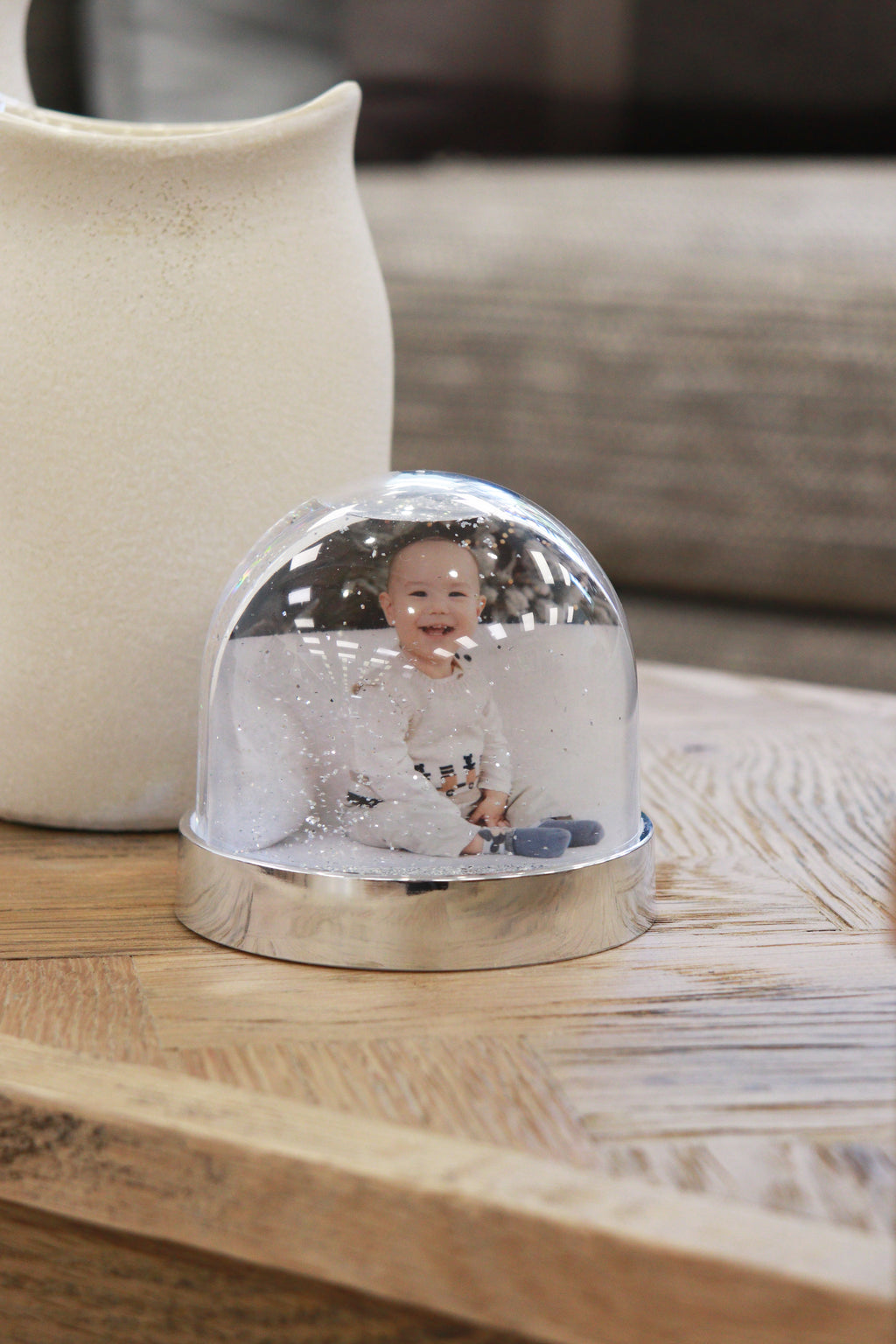Photo Glitter Globe - Silver