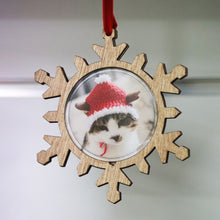 Wooden Snowflake Photo Decoration