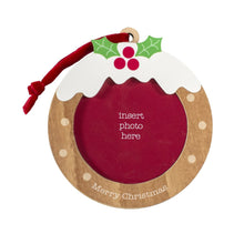 Wooden Christmas Pudding Photo Decoration