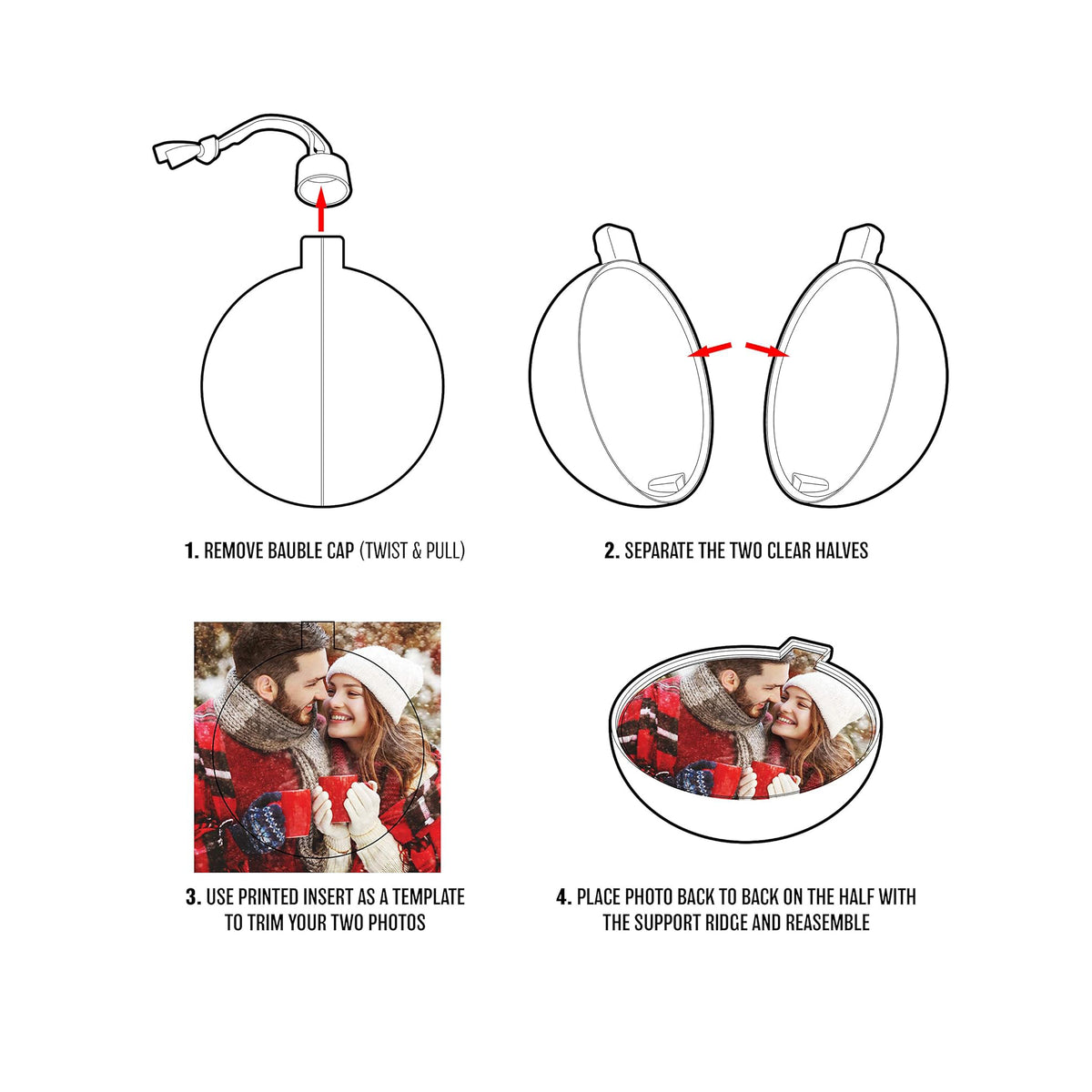 Photo Bauble 4 Pack