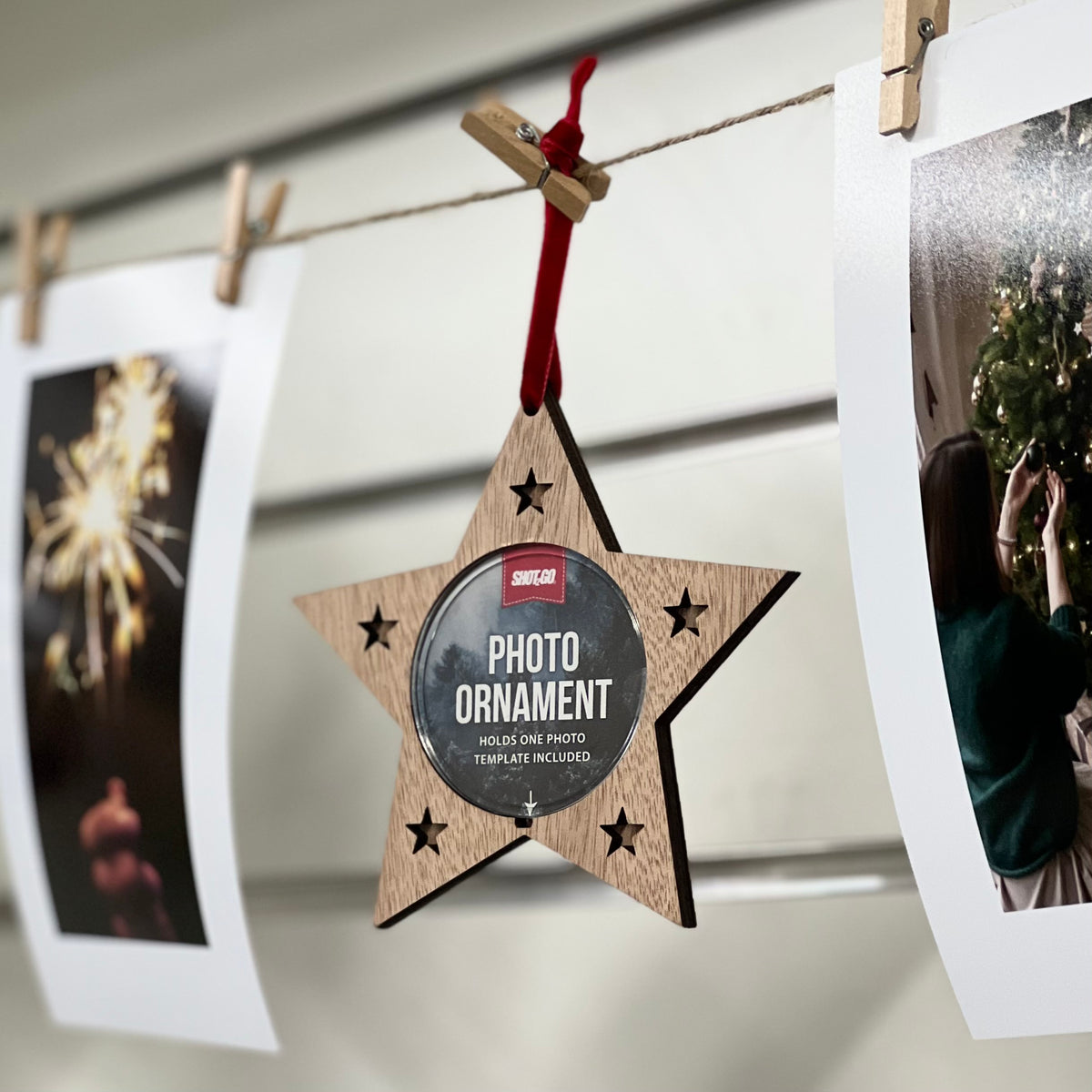 Wooden Star Photo Decoration